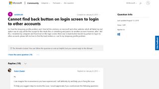 
                            7. Cannot find back button on login screen to login …