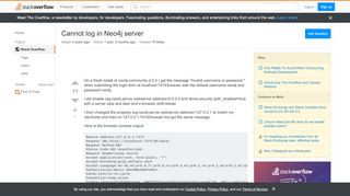 
                            7. Cannot log in Neo4j server - Stack Overflow