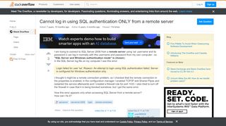
                            3. Cannot log in using SQL authentication ONLY from a remote ...