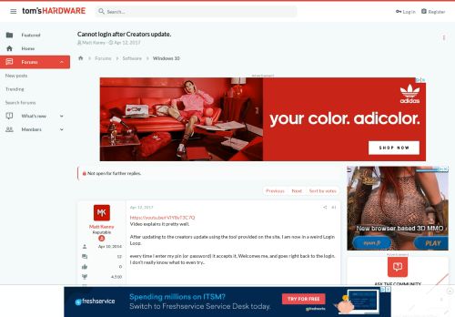 
                            10. Cannot login after Creators update. | Tom's Hardware Forum