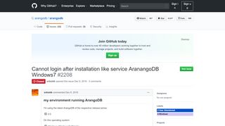 
                            2. Cannot login after installation like service AranangoDB ...