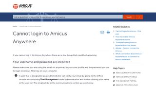 
                            2. Cannot login to Amicus Anywhere - Amicus Attorney Knowledge Base