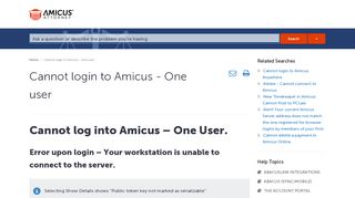 
                            2. Cannot login to Amicus - One user - Amicus Attorney ...