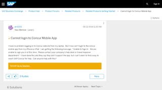 
                            9. Cannot login to Concur Mobile App - SAP Business …