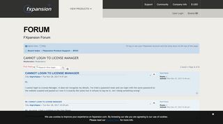 
                            2. Cannot login to License Manager - Fxpansion.com