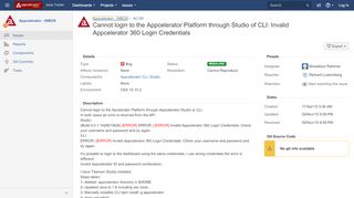 
                            8. Cannot login to the Appcelerator Platform through Studio ...