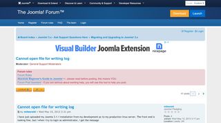 
                            3. Cannot open file for writing log - Joomla! Forum ...