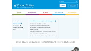 
                            1. Canon Collins Scholarships for Postgrad Study in SA ...