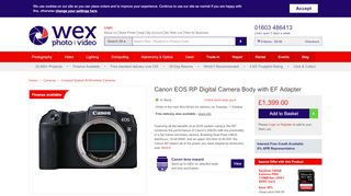 
                            9. Canon EOS RP Digital Camera Body with EF Adapter | Wex ...