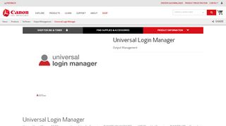 
                            7. Canon U.S.A., Inc. | Universal Login Manager