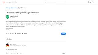 
                            10. Can't authorise my adobe digital editions | Adobe Community