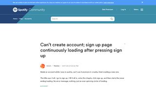 
                            8. Can't create account; sign up page continuously ... - Spotify