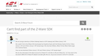 
                            2. Can't find part of the Z-Ware SDK - Silicon Labs