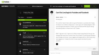 
                            9. Can't Go Live/login to Youtube and F | NVIDIA GeForce Forums