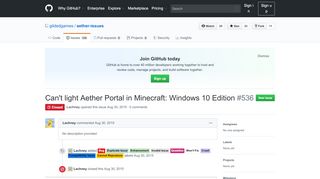 
                            1. Can't light Aether Portal in Minecraft: Windows 10 Edition · Issue #536 ...