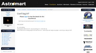 
                            6. Can't log in? | Astromart