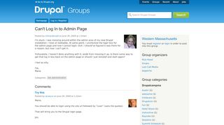 
                            8. Can't Log In to Admin Page | Drupal Groups