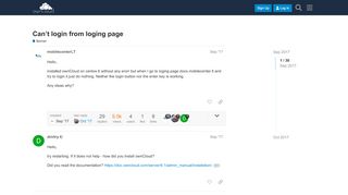 
                            2. Can't login from loging page - Server - ownCloud Central
