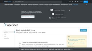 
                            2. Can't login in Kali Linux - Super User