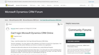 
                            8. Can't login Microsoft Dynamics CRM Online - …