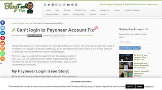 
                            6. Can't login to Payoneer Account Fix - BlogTechTips