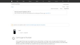 
                            3. Can't Login to Youtube - Apple Community