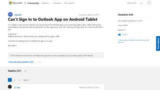 
                            6. Can't Sign In to Outlook App on Android Tablet - Microsoft ...