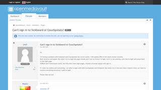 
                            5. Can't sign in to Sickbeard or Couchpotato? - Plugins - openmediavault