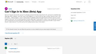 
                            3. Can't Sign in to Xbox (Beta) App - Microsoft Community