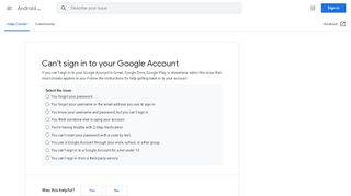 
                            11. Can't sign in to your Google Account - Android Help