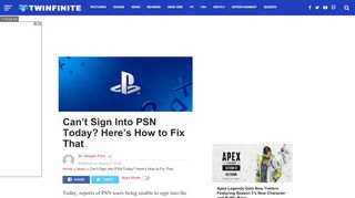 
                            9. Can’t Sign Into PSN Today? Here’s How to Fix That