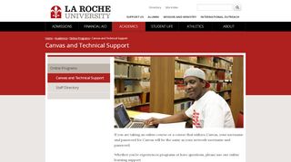 
                            2. Canvas and Technical Support | La Roche University