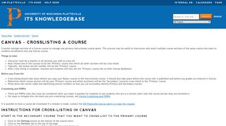 
                            7. Canvas - Crosslisting a course - UW Platteville Knowledgebase