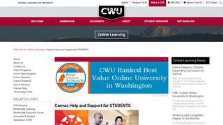 
                            3. Canvas Help and Support for STUDENTS - cwu.edu