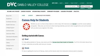 
                            2. Canvas Help for Students - dvc.edu