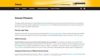 
                            2. Canvas Pioneers | Canvas - University of Wisconsin-Milwaukee
