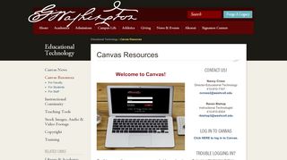 
                            9. Canvas Resources - Washington College