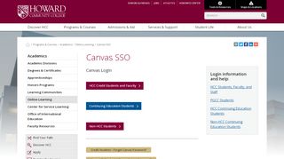 
                            4. Canvas SSO | Howard Community College