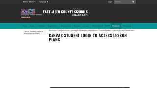 
                            5. Canvas Student Login to Access Lesson Plans - East Allen County ...