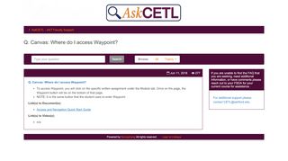 
                            1. Canvas: Where do I access Waypoint? - AskCETL ... - Ashford University