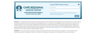 
                            5. Cape SHINE Patient Portal - Home