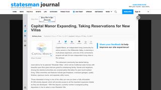 
                            7. Capital Manor Expanding, Taking Reservations ... - Statesman Journal