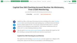 
                            9. Capital One 360 Checking Account Review: No Minimums, Free ...