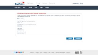 
                            6. Capital One 360 - Login - Forgot Cif Input