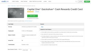 
                            1. Capital One Quicksilver Cash Rewards Credit Card