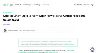 
                            8. Capital One Quicksilver vs Chase Freedom Review