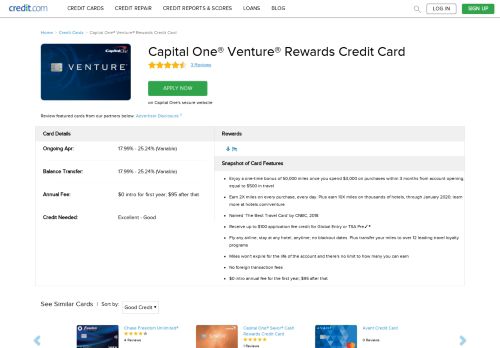 
                            5. Capital One® Venture® Rewards Credit Card