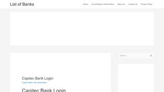 
                            8. Capitec Bank Login - List of Banks