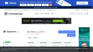 
                            3. Capricoin (CPC) price, charts, market cap, and other ...