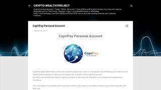 
                            5. CapriPay Personal Account - WealthProject